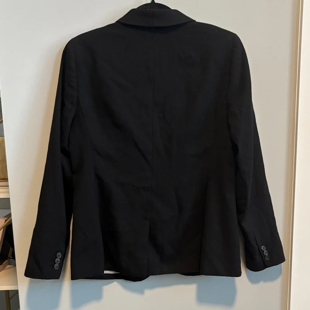 J. Crew Black Wool Blazer with Striped Interior - Picture 3 of 4